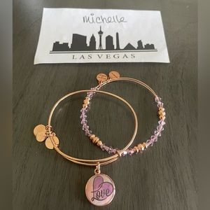 SOLD - Alex and Ani “Love” Rose Gold Bracelet Set
